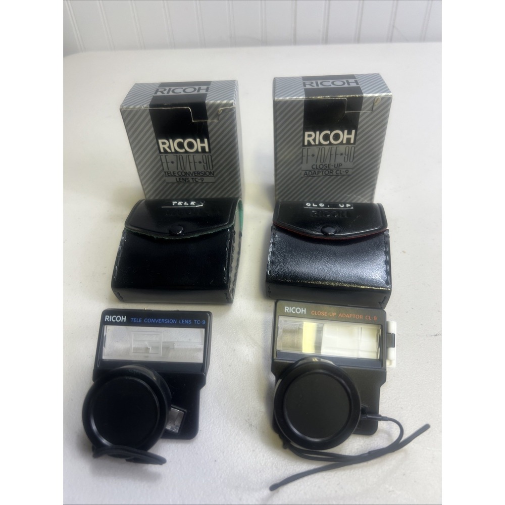 Vintage Ricoh FF-70 FF-90 Lens Conversion TC-9‎ Close-Up CL-9 lot of 2 c1